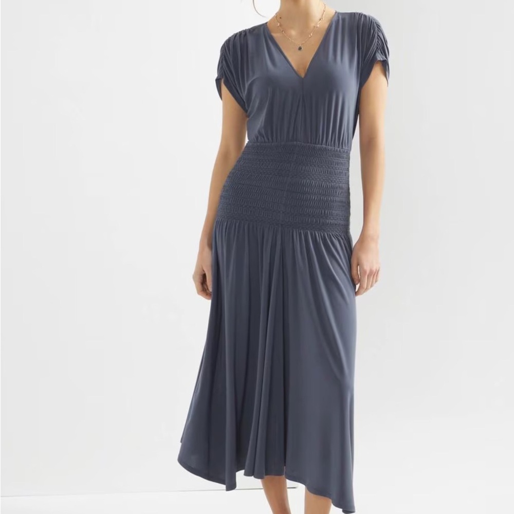 White House Black Market Charcoal Midi Dress